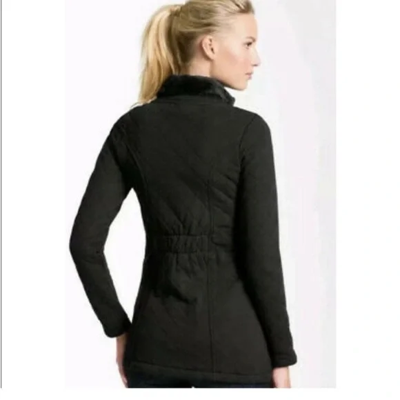 The North Face Caroluna Quilted long Jacket Fleece Lined Large L - Picture 11 of 13